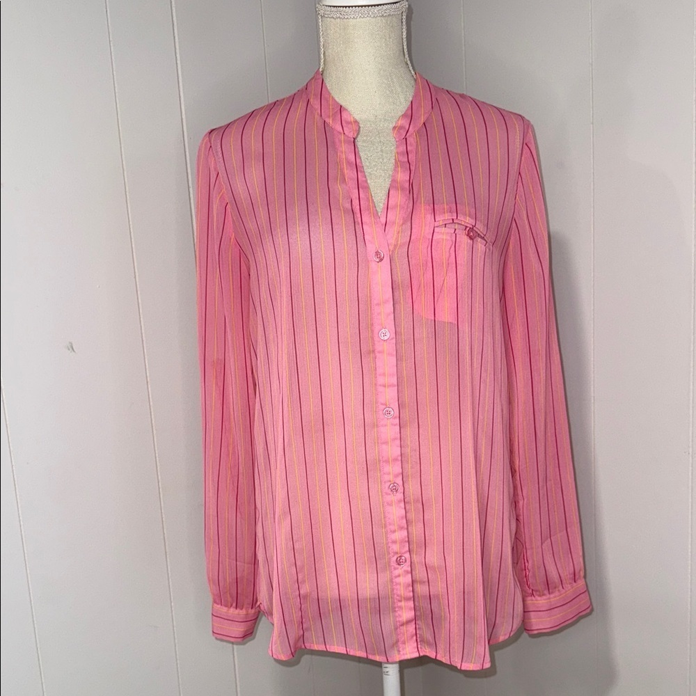 Kut from the Kloth Pink Striped Blouse